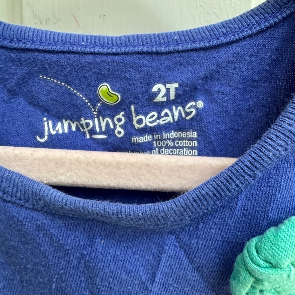 Jumping Beans 2T Girls Blue Short Sleeve Blouse with Tiered Design - Picture 5 of 6